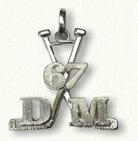 Custom Hockey Stick Pendant with jersey numbers and initials